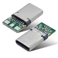 Conector USB C Tipo 3.1 Macho de 3 Pines para Soldar con Montaje en PCB