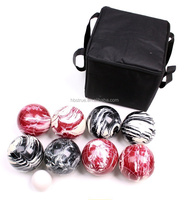 Ensemble de pétanque en résine de haute qualité 84 mm avec boules de bocce pour jeux de pelouse en extérieur, sac de transport True Brand 600D léger 620g