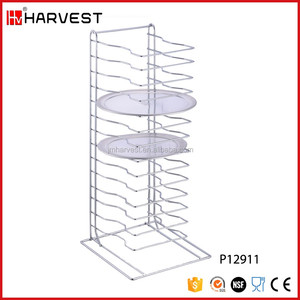 Cromado hornear pizza pan rack 14 y 15 estantes para pizzeria - Product Image 1