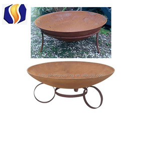 Outdoor Cast Iron Fireplace &amp; BBQ Wood <strong>Fire</strong> <strong>Pit</strong> <strong>Round</strong> Iron <strong>Table</strong> for Indoor &amp; Outdoor Cooking - Product Image 5