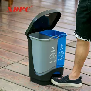 Wholesale reusable new inventions creative open top plastic communal plastic rubbish bin dustbin with cover