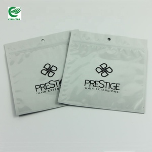 Embalaje de plástico para extensiones de cabello con cremallera, nuevo estilo, personalizado - Product Image 1