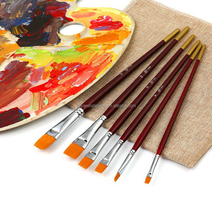 <span class=keywords><strong>Beaux</strong></span>-<span class=keywords><strong>Arts</strong></span> Fournisseur 6 PCS Synthétiques Dorés Aquarelle Artiste Pinceaux Ensemble, Brosse de Peinture Acrylique, visage Pinceaux De Peinture À L'huile - Product Image 3