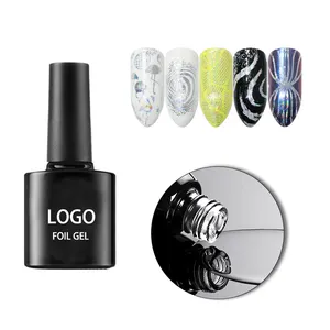 Chất Lượng Tốt Nhất 8ML In Logo Màu Trong Suốt Nail Sticker Ba Lan Uv Chuyển Foil Gel