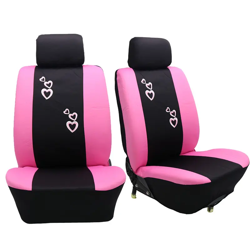 ऑटो उच्च कार सीट कवर पूर्ण सेट सांस जाल कपड़ा मोटर वाहन सामने और पीछे की सीट की रक्षा कवर गुलाबी