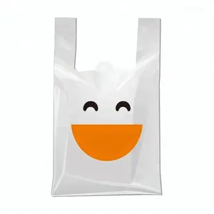 Factory Duty free shopping Colored Printing plastic fruit food t-shirt bags