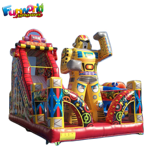 Venta de Castillos Inflables Comerciales, <span class=keywords><strong>Castillo</strong></span> Inflable Robótico para Niños con Toboganes, Venta al por Mayor - Product Image 1
