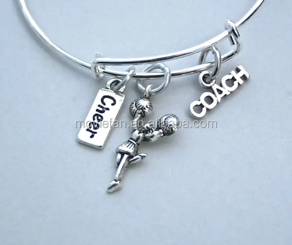 Cheerleader Charm Bangle Cheer Armband Cheerleader Gift