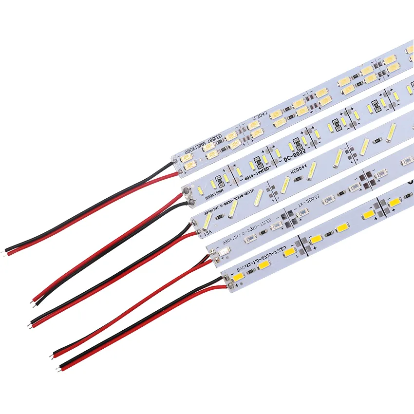 Tira de luz de led de alumínio, 12v, luz de barra de alumínio, smd 4014, led, 50cm, 72leds, branco frio, quente