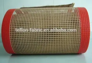 Ptfe teflón recubierto de tela de fibra de vidrio cinta transportadora de malla, Frontera reforzado