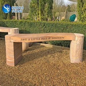 Banc en grès de jardin pas cher, comme une chaise en bois, à vendre - Product Image 2