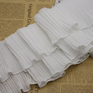 Bán Buôn 13Cm Đàn Hồi Xù Ren <span class=keywords><strong>Trim</strong></span> Với Trắng Ribbon Voan Ren Ruffle Ren Cho Phụ Kiện May Mặc - Product Image 5