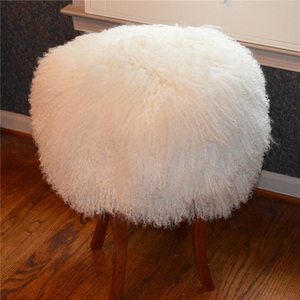 Tibetan Lamb Sgabello copertura della pelle di pecora A pelo Lungo - Product Image 4