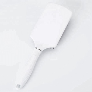 <span class=keywords><strong>Spazzola</strong></span> per Capelli Personalizzata con Manico Quadrato in Plastica Bianca, Finitura Liscia e Cuscinetto Rotondo - Product Image 2