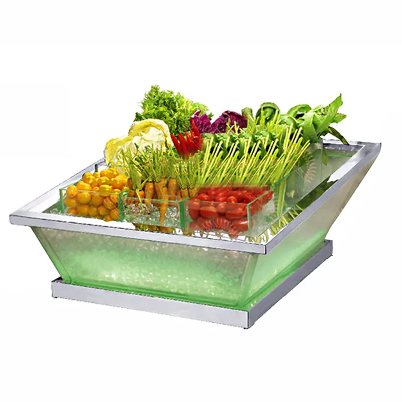 Restaurant equipment table display commercial unique plastic led ice bucket ,square acrylic ice bucket wholesale for party