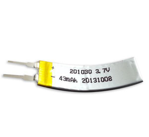 최고 판매 3.7V 43mAh 배터리, 곡선 Lipo 배터리 3.7V, 3.7V 스마트 워치 리튬 폴리머 배터리