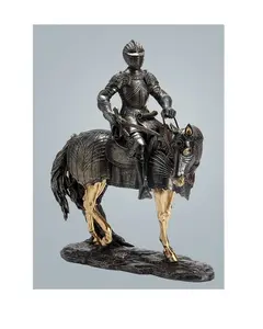 Toptan at oyuncak antika-3D antik orta yaş ile ROMA şövalye asker kılıç kask zırh üzerinde atlama at heykelleri lüks dekoratif süsler