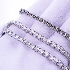 Hip Hop 2 to 6 mm solitaire cubic zirconia rolo tennis chain cz bracelet