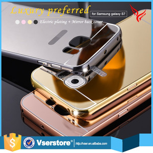 2016 mới nhất nhôm Sang Trọng <span class=keywords><strong>bumper</strong></span> kim loại siêu mỏng điện thoại di động gương trường hợp cho samsung <span class=keywords><strong>galaxy</strong></span> <span class=keywords><strong>s7</strong></span> cạnh - Product Image 1