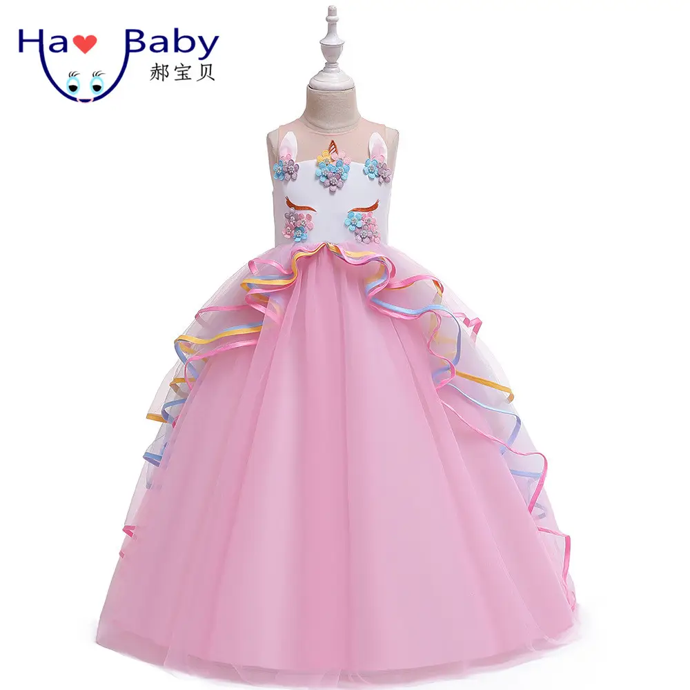 Hao Baby Ins Einhorn Prinzessin Kleid Lange Kinder Blume Mädchen Kinder Trägt Kleider