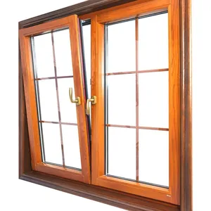 NFRC Standard glass windows for sale tilt and turn windows Aluminum and Wood composite windows manufacturers with grill