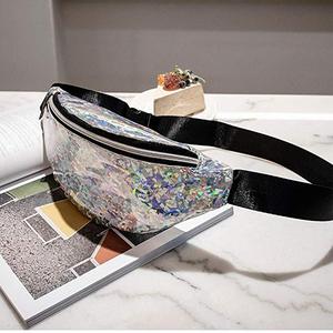 Riñonera luminosa con cinturón elástico, paquete de pecho de cuero PU con láser holográfico de neón brillante, riñonera Bling Night <span class=keywords><strong>Running</strong></span> Girl para exteriores - Product Image 5