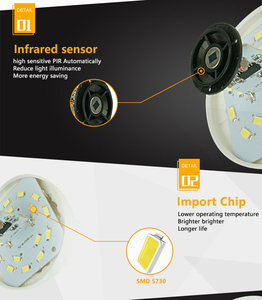 Đèn Cảm Biến Chuyển Động <span class=keywords><strong>PIR</strong></span> 5W 7W 9W 12W <span class=keywords><strong>E27</strong></span> 220V Bóng Đèn LED Tự Động Thông Minh Âm Thanh & Điều Khiển Ánh Sáng Bóng Đèn Led Chiếu Sáng Nhà - Product Image 6