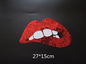 Parche bordado de lentejuelas Reversible estilo labio nueva moda - Product Image 2