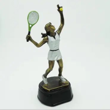 Factory direct tennis trophy souvenir prize plastic metal resin sports craft trophy