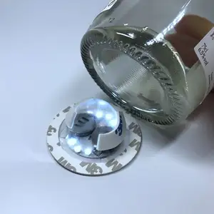 OEM CE ROHS LED şişe işık yapıştırıcı LOGO çıkartması ped LED coaster su geçirmez LED şişe etiketi şampanya viski votka için