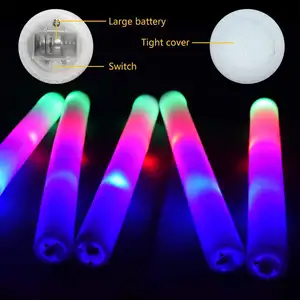 Fancy LED Foam Light Up Stick Wand Rave Cheer Baton Party Flashing Glow Stick