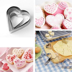Coeurs Fleurs Étoiles Forme Ronde 3 Pcs Acier Inoxydable Cookie Légumes Fruits Coupeur de Biscuit Moules Set - Product Image 5