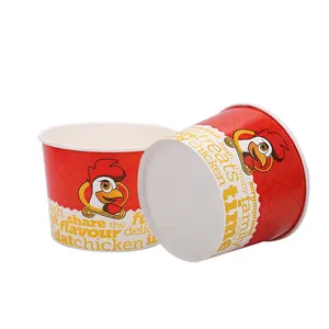 Cubo de papel desechable con logotipo personalizado, pollo frito, 170oz