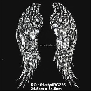 Qabrise — fer à repasser sur motif, strass, grande aile transparente, transfert de chaleur, strass sur le design pour T-shirt - Product Image 1