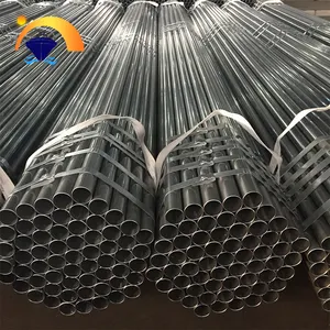 Steel Iron Pipe 10 Ft Rodada Sólida Galvanizada EMT Pipe Oil Pipeline GB ERW Encanamento Quente Mergulhado Galvanizado Tubos de Aço 0.5 - 80 Mm