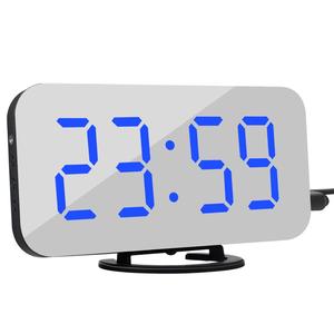 <span class=keywords><strong>Despertador</strong></span> LCD digital grande <span class=keywords><strong>con</strong></span> pantalla de espejo Movimiento electrónico para colgar en la pared o soporte de escritorio - Product Image 1