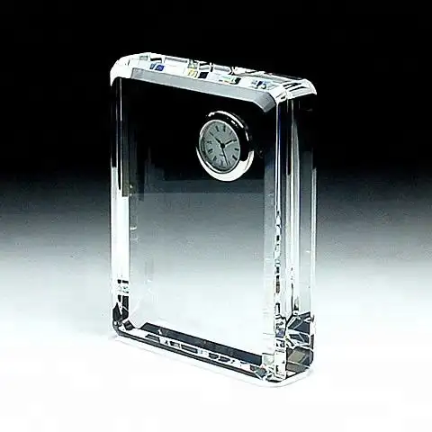 Bloco De Vidro barato K9 Cristal Branco Relógio de Prêmios