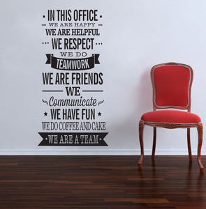 Syene Custom Art vinile adesivi decalcomania <span class=keywords><strong>albero</strong></span> citazioni in questo ufficio decorazione murale regola della parete - Product Image 3
