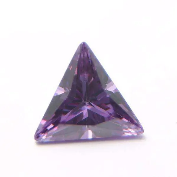 AAA Grade Amethyst Triangle/Trillion Faceted Cut Gemstone Cubic Zirconia