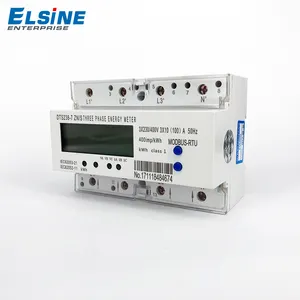 ELSINE 3X230/400V 3200 imp LCD Three Phase Four Wire Prepaid Energy Meter Din-Rail Type RS485 Kwh Meter