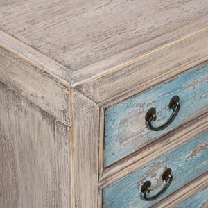 Luckywind White <strong>Vintage</strong> Rustic Chinese Style Solid Wood Living Room Antique Cabinet Buffet <strong>Sideboard</strong> with Drawers - Product Image 5