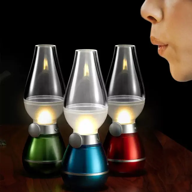 Portable Camping Blowing Control Energy-saving Led Kerosene Lamp