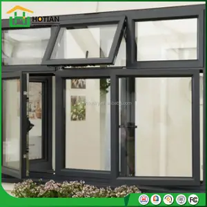 Faible coût mode type fenêtres à battants en aluminium avec top auvent fenêtre prix au pakistan