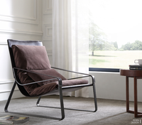 Canapé de salon au design nordique moderne, fauteuil de détente, fauteuil inclinable simple, fauteuil lounge en cuir véritable, chaise longue en cuir véritable, 2 ans