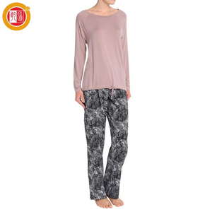 Señora confort dormir <span class=keywords><strong>mujer</strong></span> manga larga Camiseta en blanco para impresión - Product Image 2