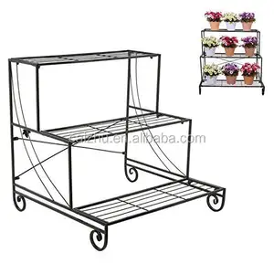 Supports d'affichage en métal à 3 niveaux pour pots <span class=keywords><strong>de</strong></span> fleurs en métal pour plantes - Product Image 1