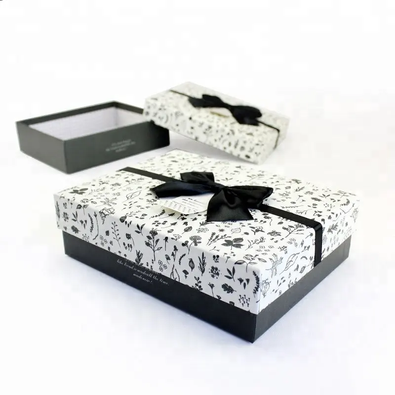 Роскошные подарочные коробки в твердой обложке, красивая деловая упаковка для платья с бантом