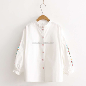 Nuovo elegante modello di collo <span class=keywords><strong>camicette</strong></span> di <span class=keywords><strong>cotone</strong></span> per le donne - Product Image 1