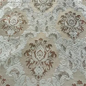 polyester sofa textile jacquard velvet with metallic yarn