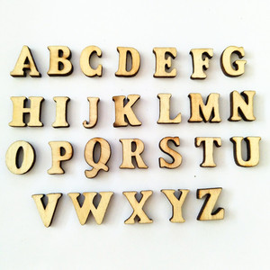 Laser Cutting Letters for Sale Little Size Wood Natural Alphabet Wood Crafts Laser Engraved 2 Bags Simple Europe Eco-friendly